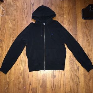 Vintage Black Polo Ralph Lauren Zip-up Hoodie